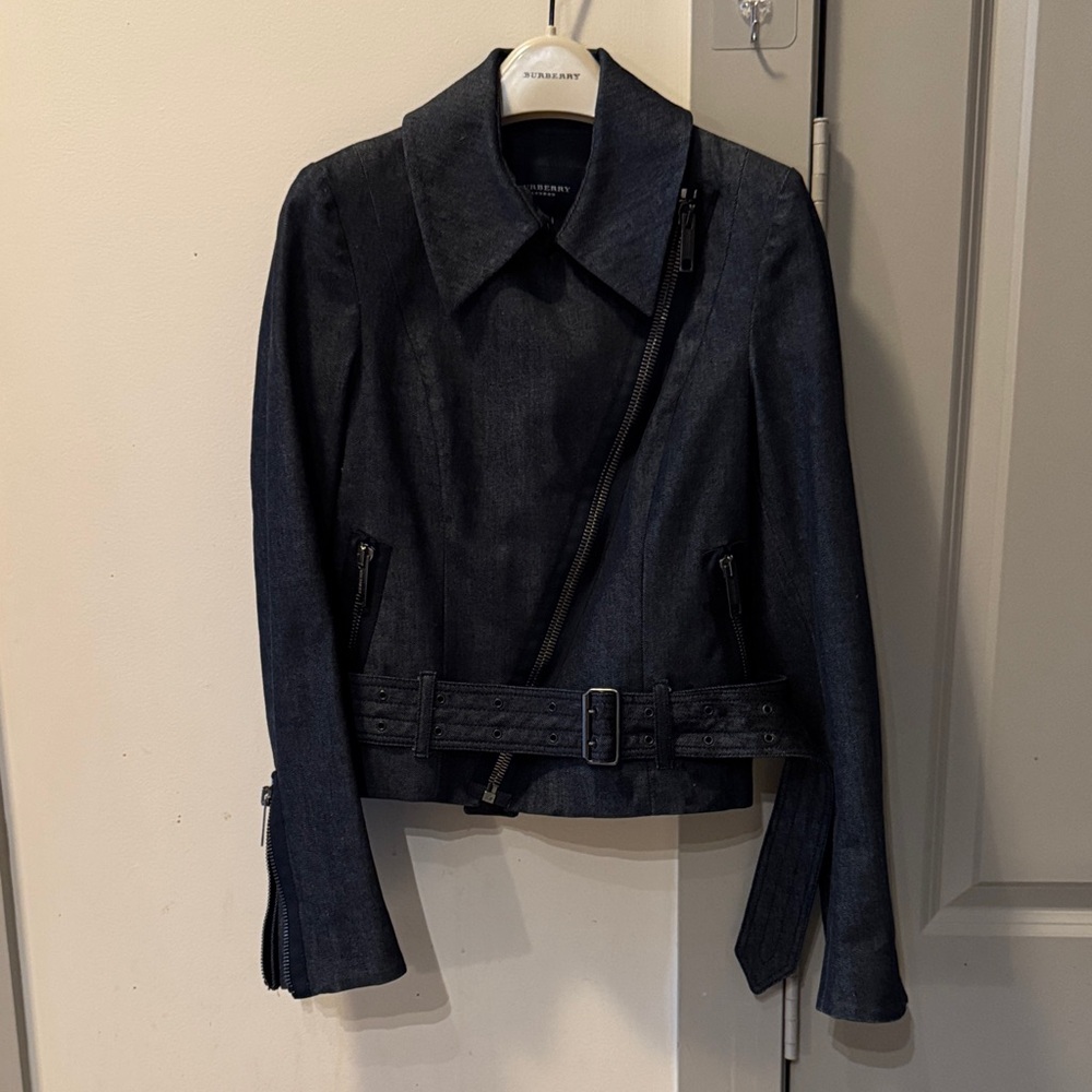 Vintage Burberry Moto Jean Jacket with Belt